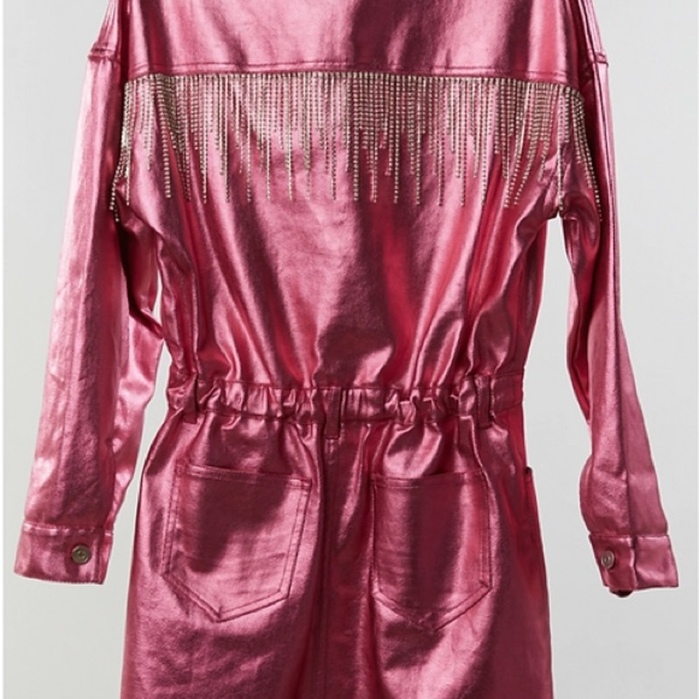 Pink Metallic Rhinestone Dress - Picture 2 of 4